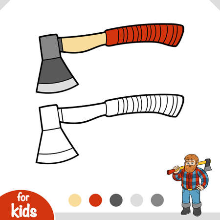 Coloring book for children, Axのイラスト素材