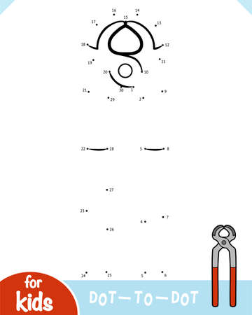 Numbers game, education dot to dot game for children, Pincersのイラスト素材