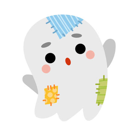 Cartoon vector illustration for children, Ghost characterのイラスト素材