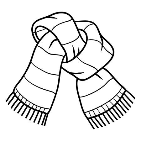 Coloring book for children, striped scarfのイラスト素材
