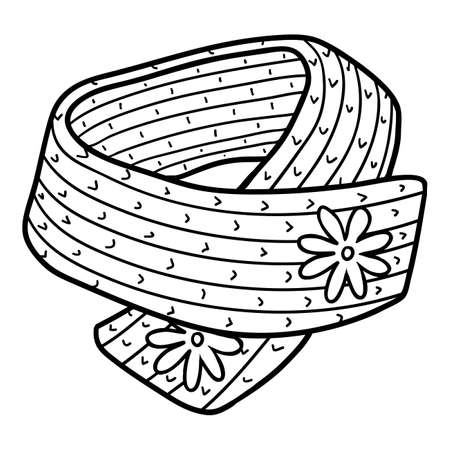 Coloring book for children, Scarf with a flowerのイラスト素材