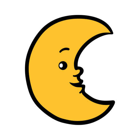 Cartoon vector illustration for children, Crescentのイラスト素材