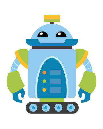 Cartoon vector illustration for children, Cute cartoon robotのイラスト素材