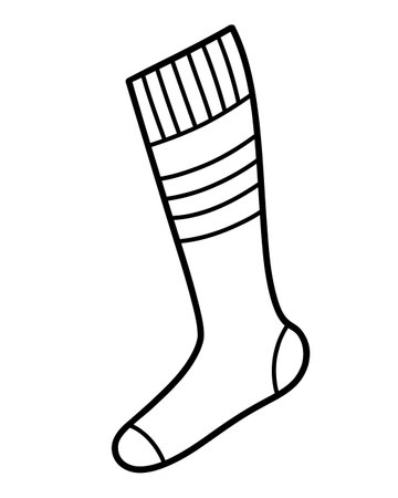 One Football Sock, Coloring book for children, sport equipmentのイラスト素材