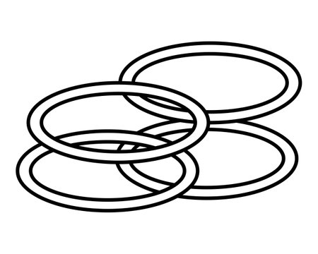 Sports Speed Ring Set, Coloring book for children, sport equipmentのイラスト素材