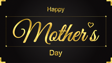 Mothers day. Greeting card with golden text.のイラスト素材