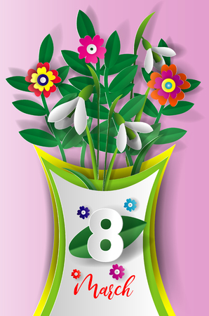 Abstract floral greeting card. International Women's Day.のイラスト素材