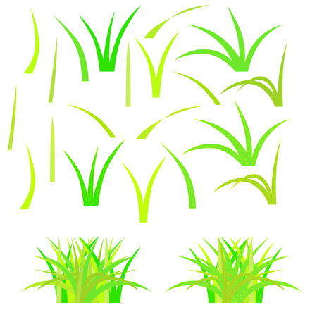 Isolated mosaic grass. Vector illustration. Easy to modify and color.のイラスト素材
