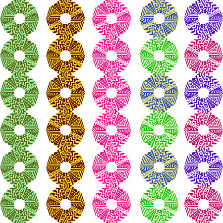 set of seamless geometric borders on white background. vector illustration.のイラスト素材