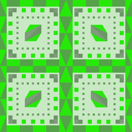 unique seamless geometric pattern. green.  Vector illustration.のイラスト素材