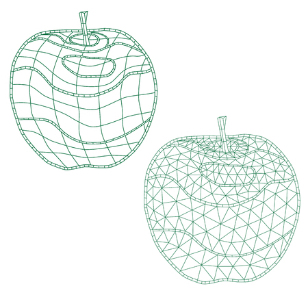 set of mosaic apples. for coloring and design. isolated. easy to modify on a white backgroundのイラスト素材