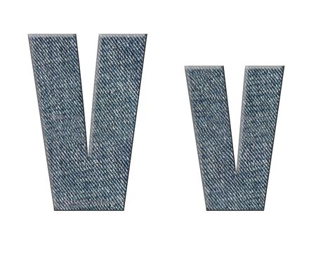 font jeans letters english and german alphabet, isolated  on white  background. Letterの写真素材