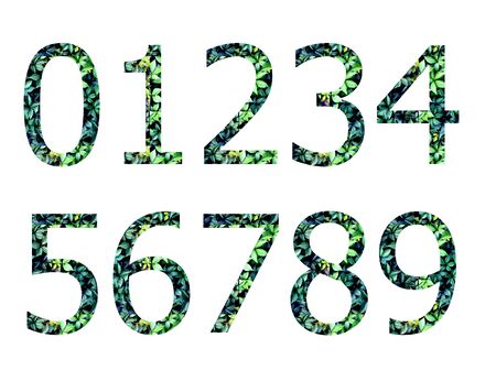 numbers from leaves from 0 to 9