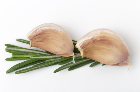 Fresh garlic isolated on white background. Raw garlicの写真素材