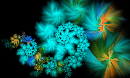 Abstract fractal. Fractal art background for creative design. Decoration for wallpaper, desktop, poster, cover booklet. Print for clothes, t-shirt. Creative illustration for designの写真素材