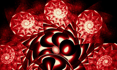 Abstract fractal. Fractal art background for creative design. Decoration for wallpaper, desktop, poster, cover booklet. Print for clothes, t-shirt. Creative illustration for designの写真素材