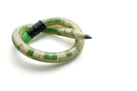 Soft flexible pen isolated on wniteの写真素材