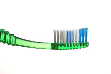 Toothbrush made of semitransparent plastic isolated on white