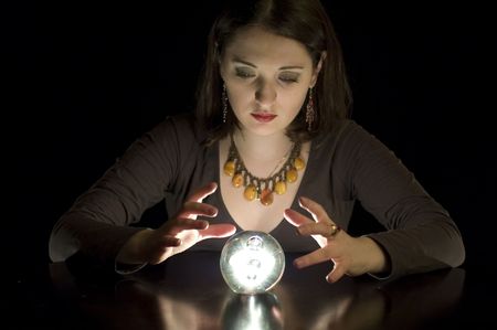 Image result for woman using crystal ball"