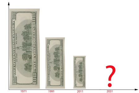 The chart illustrated the decline of dollarの写真素材