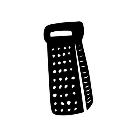 Isolated black grater in minimal style. Cookware concept. Vector illustrationのイラスト素材