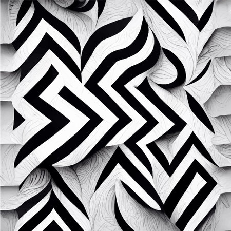 Black and white pattern of moving lines in realistic styleのイラスト素材