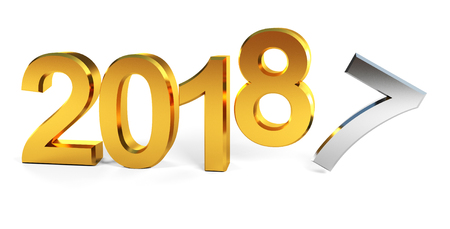 2018 happy new year 3d render