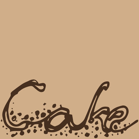 Illustration. Brown background with the word cake.のイラスト素材