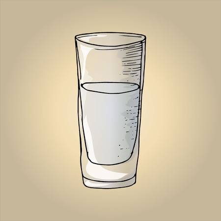 Illustration of clean water in a glassのイラスト素材