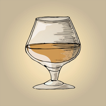 Illustration of brandy in a glassのイラスト素材