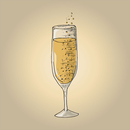 Illustration of champagne glassのイラスト素材