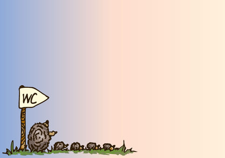Illustration. Cartoon hedgehogs. Mother with children. Background.のイラスト素材