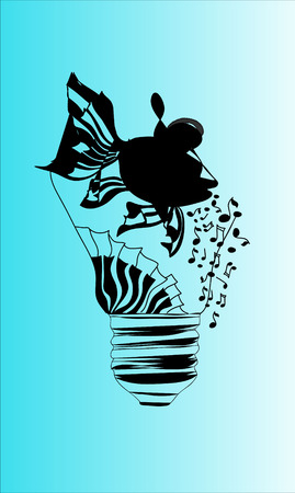 Illustration of fish in light bulbのイラスト素材