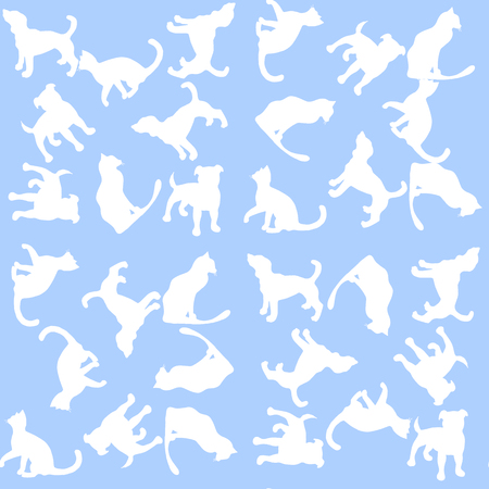 Illustration Background with dogs and cats. Seamless pattern.のイラスト素材