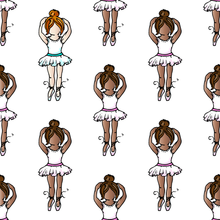 Illustration on the theme of leisure. Relax on vacation. Entertainment good girls. Seamless pattern.のイラスト素材