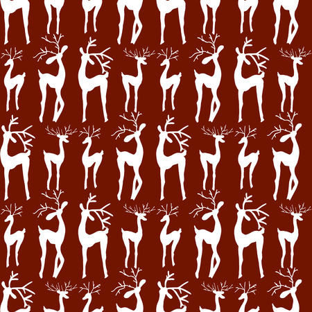 Hand-drawn illustrations. Greeting card with deer. Seamless pattern.のイラスト素材