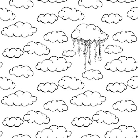 Hand-drawn illustrations. Greeting card for Valentine's Day. Feast of St. Valentine. Seamless pattern.のイラスト素材