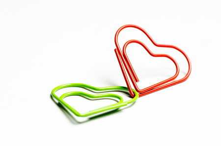 connected paper clipsの写真素材