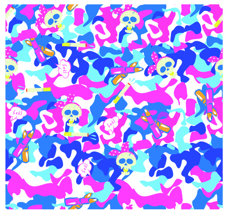 Cartoon shading color printing & digital printingのイラスト素材