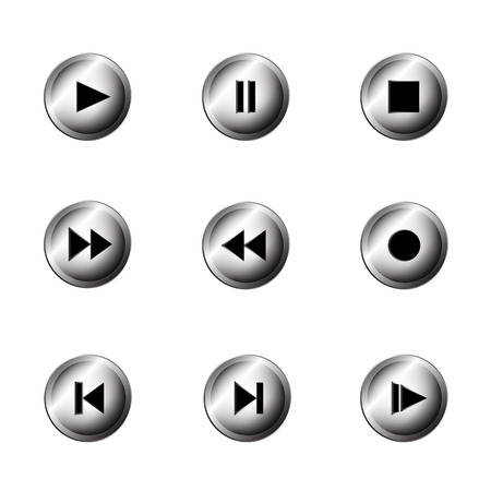 set of media buttonsのイラスト素材