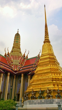 Golden Pagoda in Grand Palace and Emerald Buddha Templeの素材