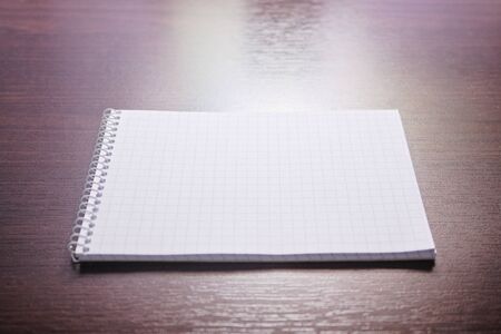 Notebook mockup with clean white blank for design and advertising. Notepad with marker chromed...