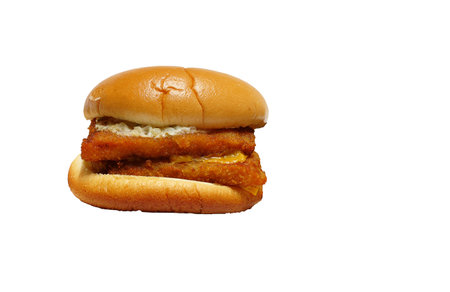 hamburger on white.の写真素材