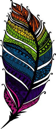 Feather illustration hand drawn abstract artのイラスト素材