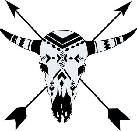 Buffalo Skull Native American Totemのイラスト素材