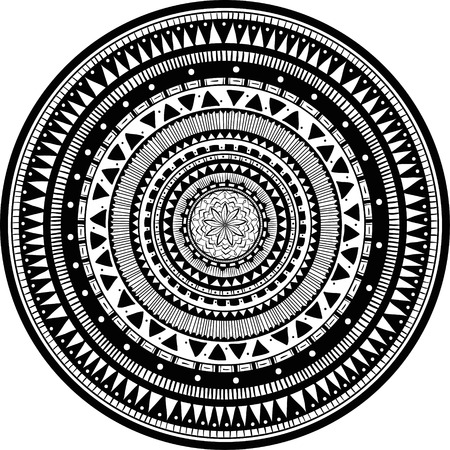 Vector Beautiful Handdrawn Mandala, Patterned Design Elementのイラスト素材