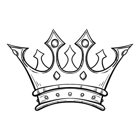 Hand drawn King crown Hand drawnのイラスト素材