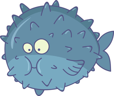 Puffer Fish Cartoon in vectorのイラスト素材