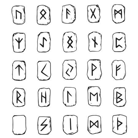 Hand drawn scketch of rune stonesのイラスト素材