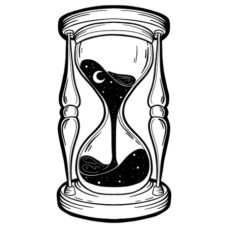 Sandglass hand drawn tattoo design vector sketchのイラスト素材